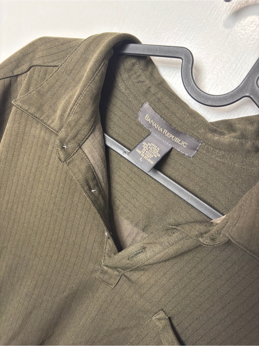 Banana Republic Polo Shirt Olive Large - Picture 2 of 3